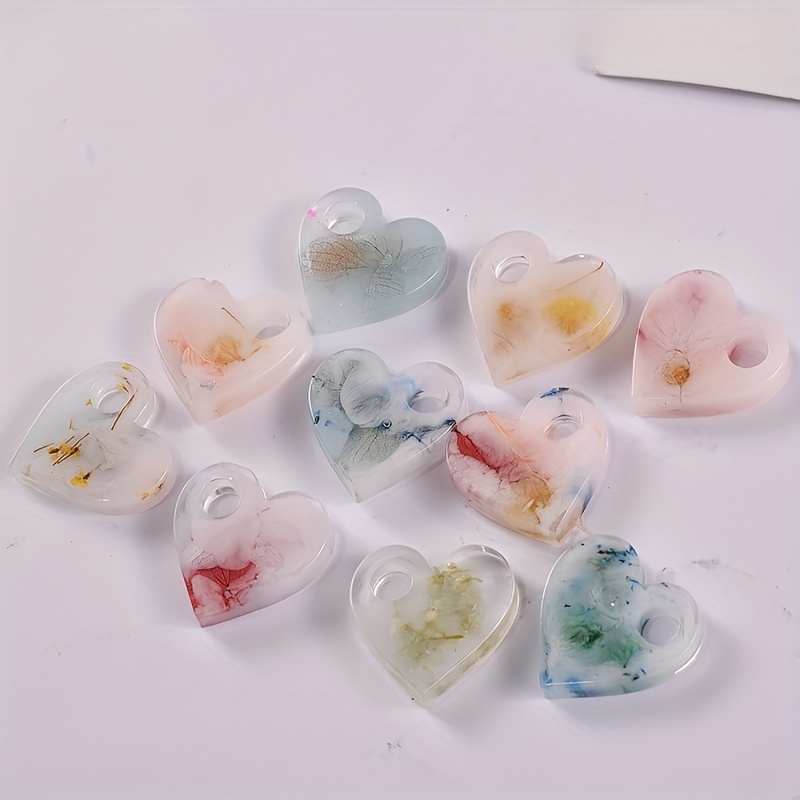DIY Pendant Crystal Epoxy Resin Mold Heart Shaped Earrings With