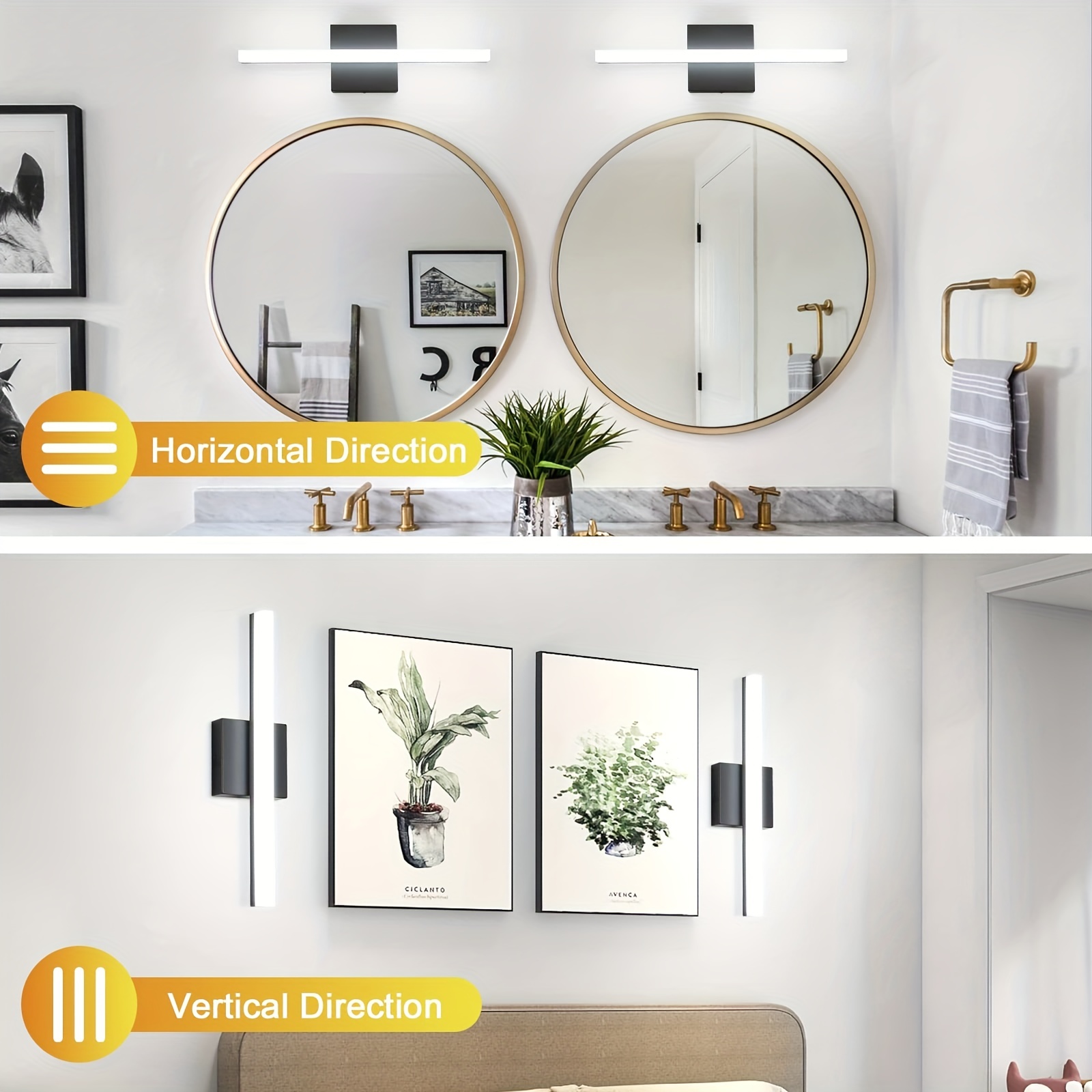 Modern Bathroom Light Fixtures Over Mirror Ip44 Chrome - Temu