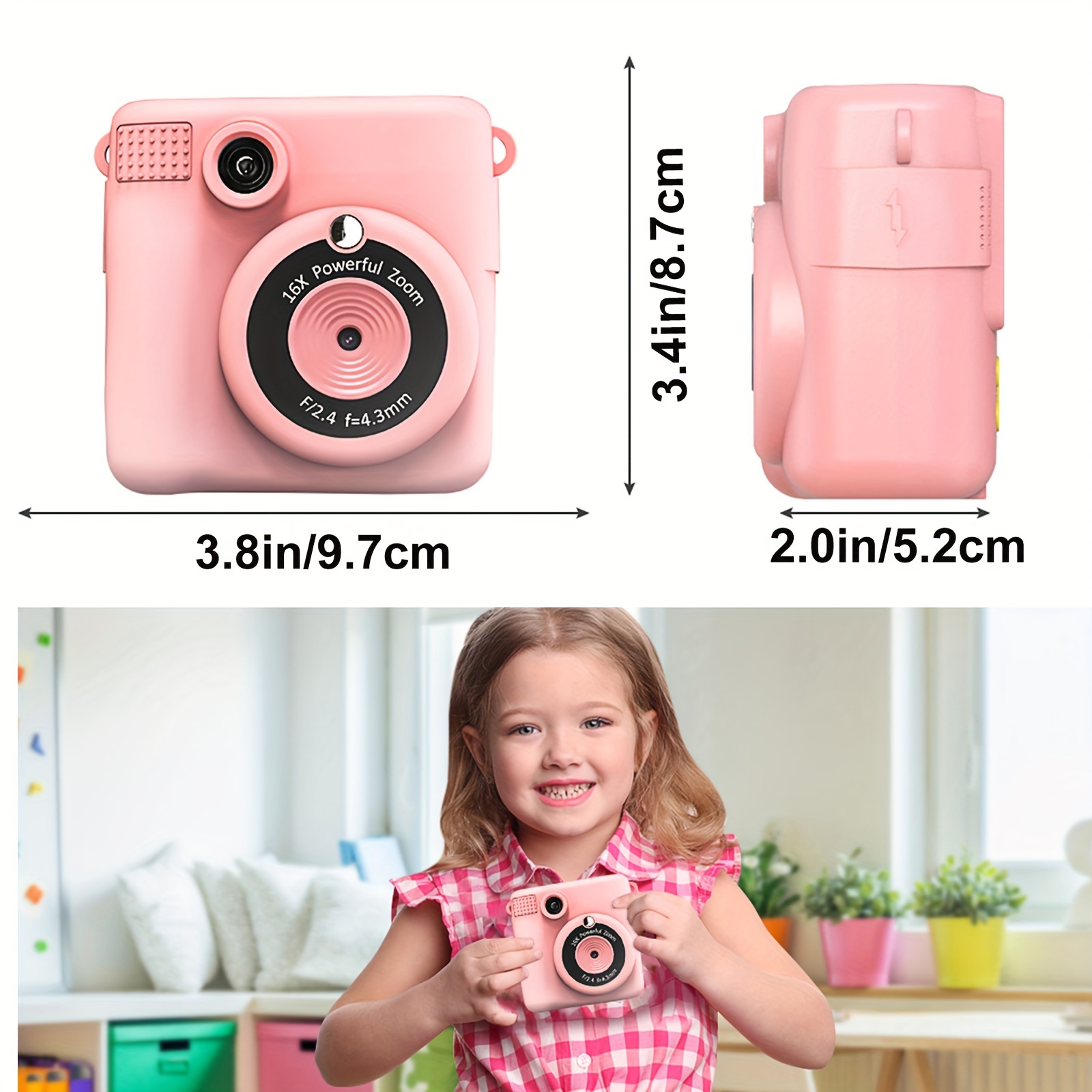 Cámara para niños, impresión instantánea, regalos de cumpleaños de Navidad  para niñas de 3 a 12 años, cámara digital selfie de 12 MP para niños