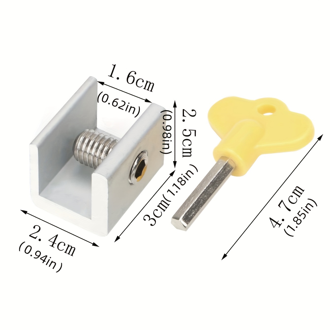 1pc durable aluminum alloy and plastic steel door and   safety limit with easy to hold yellow handle for   details 2