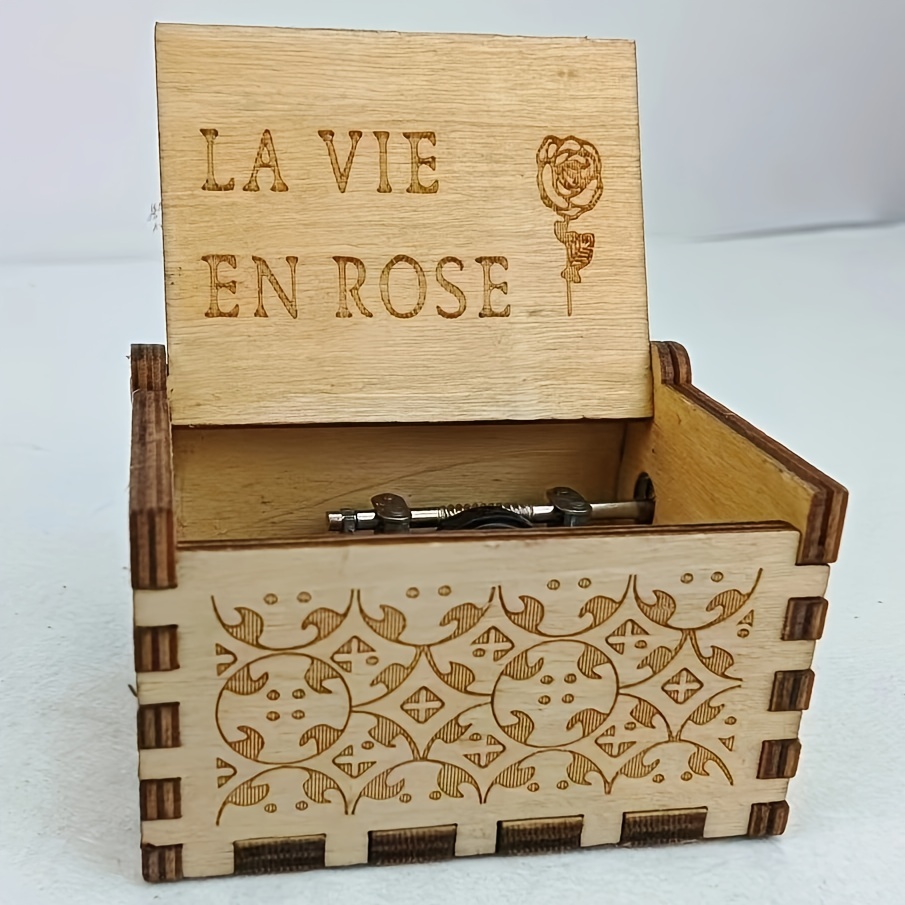 1pc Boîte à musique en bois boîte à musique conçue à la main - Temu France