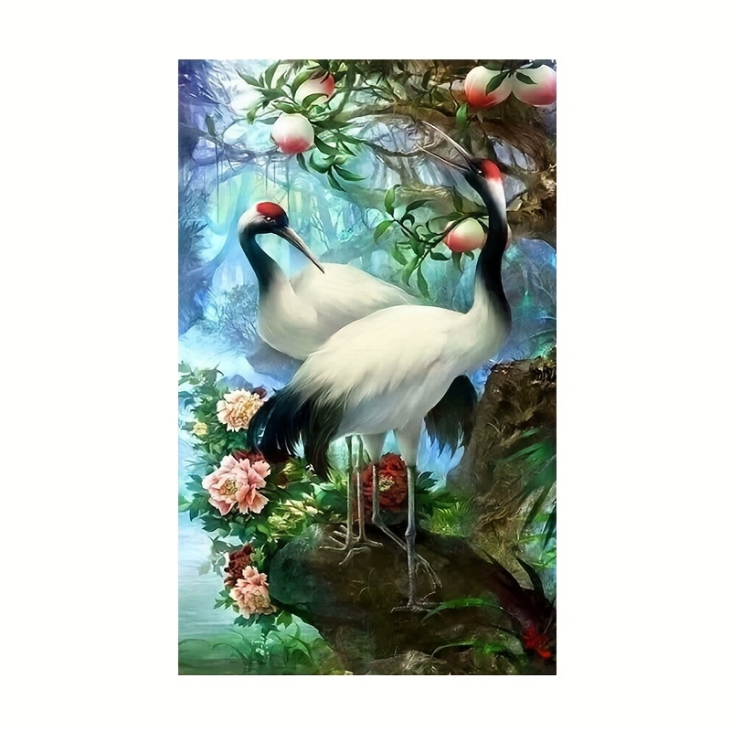 

Red Crowned Crane Diamond Painting Kit 5d Diamond Art Kit, Painting Arts And Crafts Home Wall Decor With Diamond Gems