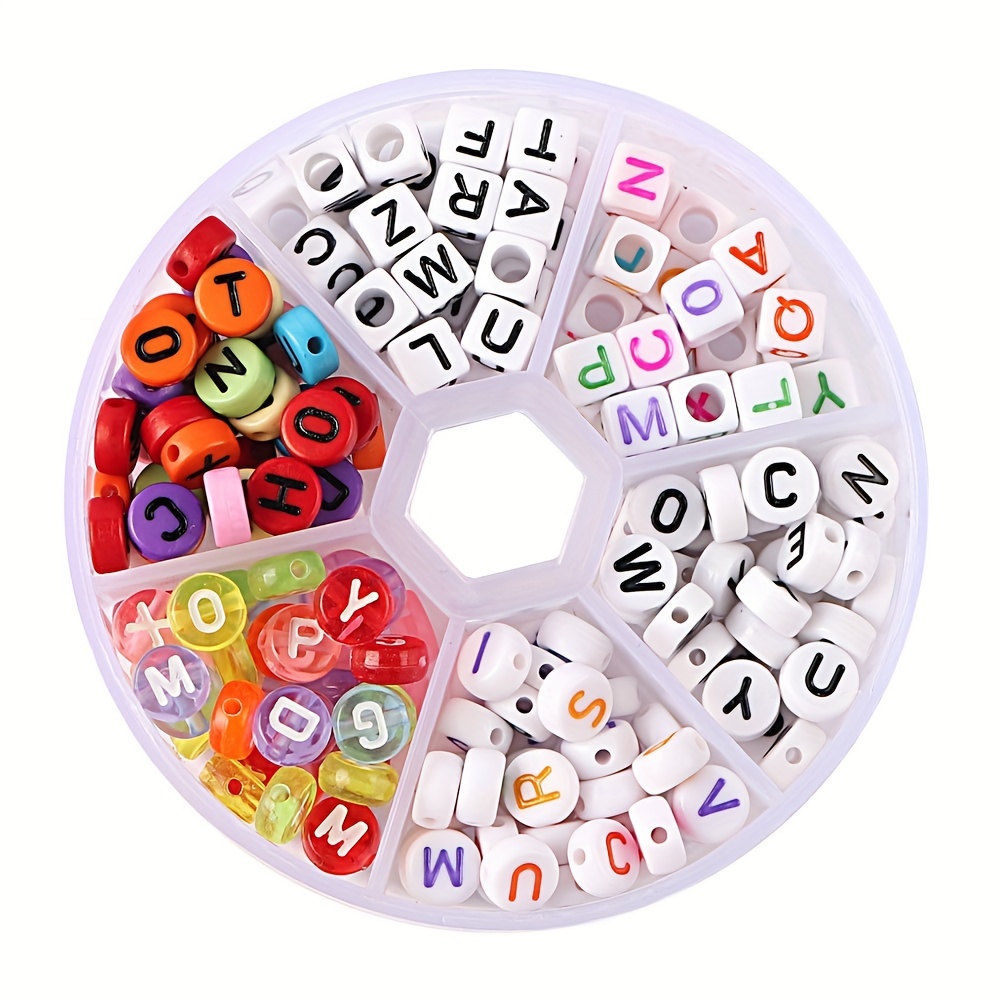 1Box/10grids Alloy Color CCB Round Loose Beads Alphabet Beads, Alphabet  Letter Beads, With Random Color Elastic String, Jewelry Making Set For  Jewelry