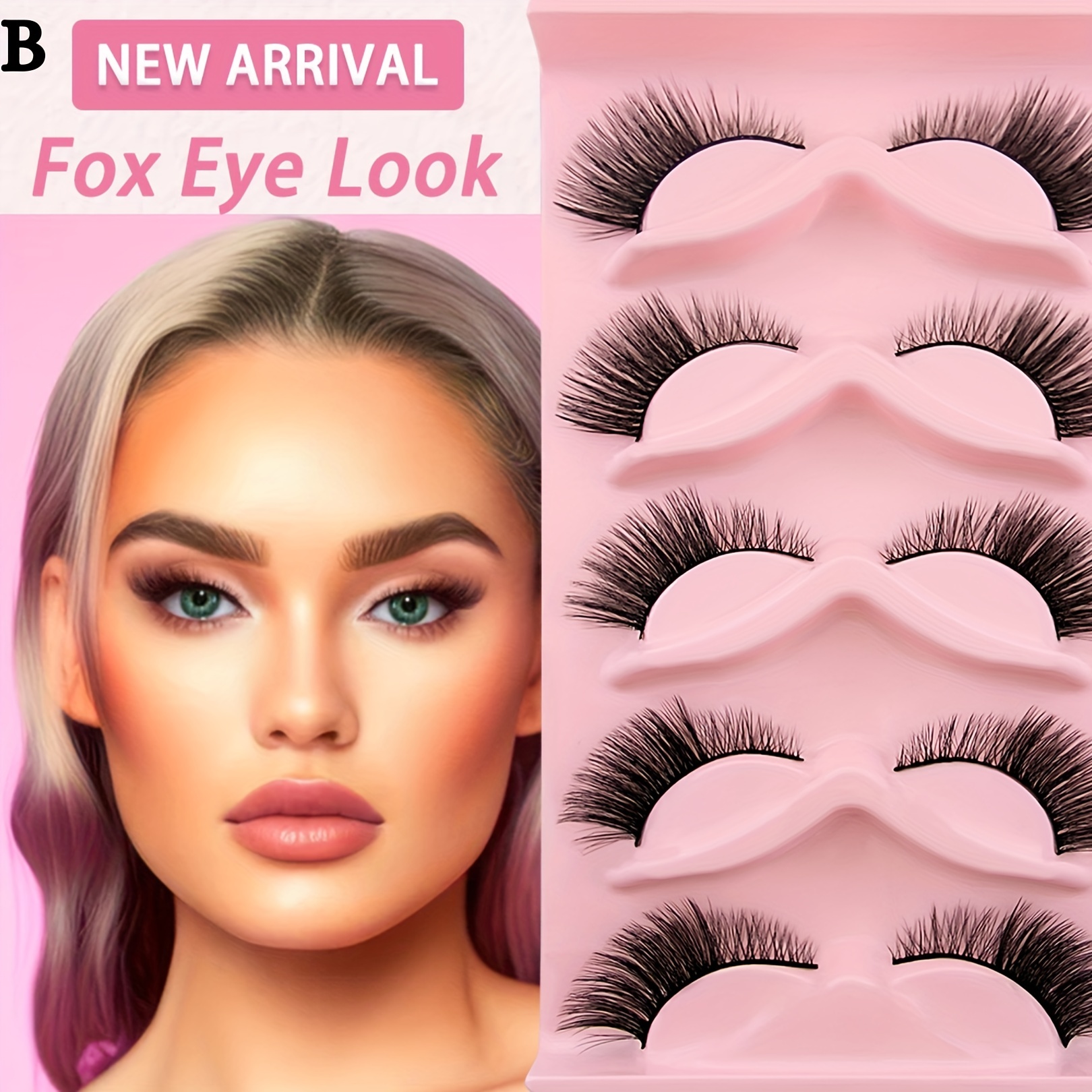 Fox Eye Lashes Angel Wing Faux Mink Eyelashes Natural Look - Temu