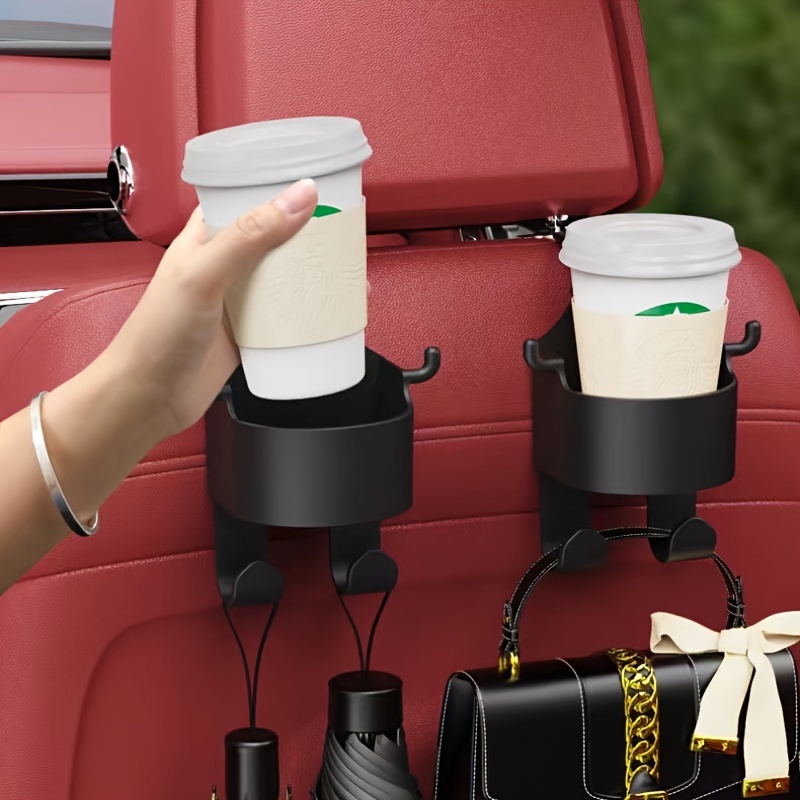 Multifunktionshaken für Autositz Rückenlehne, Multifunktion Sitz  Getränkehalter Haken für Auto, Autositz Kopfstütze Getränkehalter mit  Haken, 2 in 1