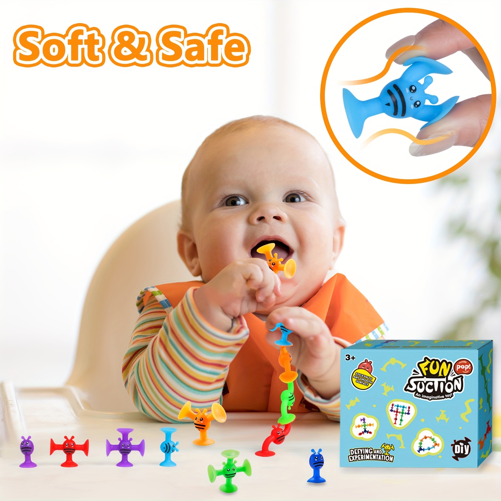 Suction Toys Silicone Sucker Toys Baby Bath Toys Sensory - Temu