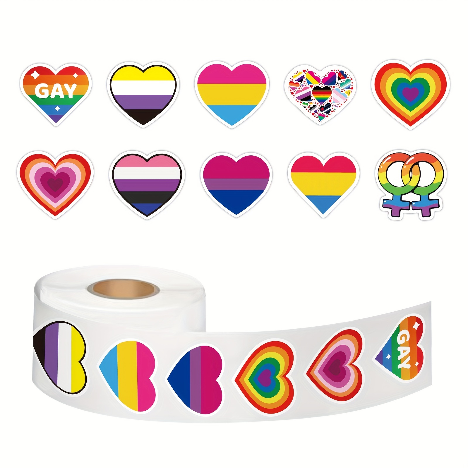 Pride Stickers, 200 PCS Rainbow Stickers for LGBTQ Sticker Packs in Bi T
