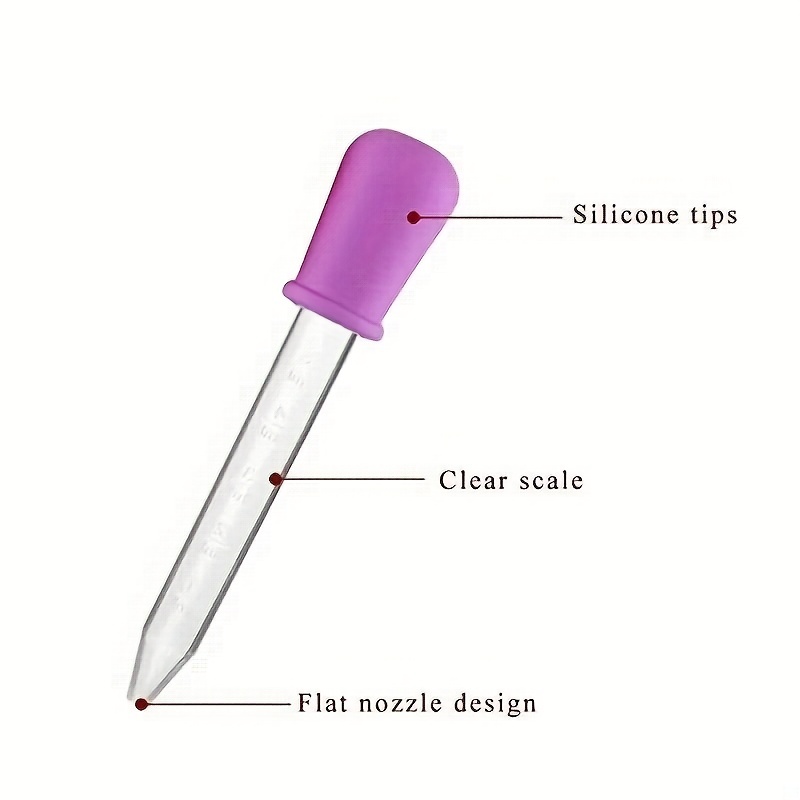 Liquid Droppers Silicone 5ml Clear Liquid Medicine Eye Dropper Silicone and  Plastic Pipettes Transfer Eyedropper Candy Oil Kitchen Kids Gummy Making