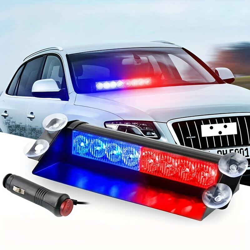 8 LED Car Emergency Strobe Light Police Lights Red/Blue Yellow