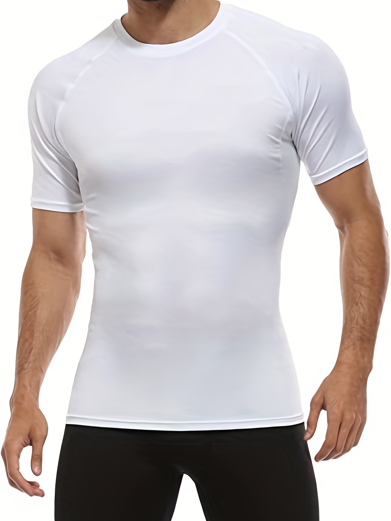 Grey Compression Shirts For Men Men Compression Shirts Men Short Sleeve  Base Layer Undershirt Gear Workout T Shirt