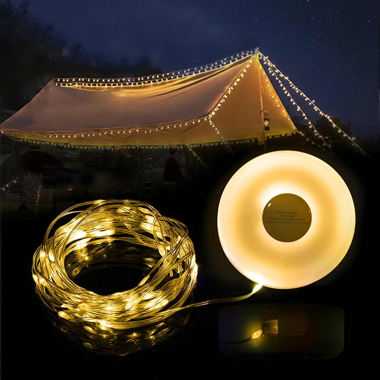 Guirlande lumineuse solaire Éclairage LED Tente Lumières Atmosp