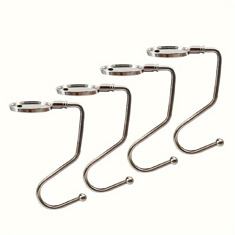 4pcs Small Side Straight Hook Long Hook S Hook Table Edge Hook Non-stick  Foreign Trade Recommended High Quality Electroplated Christmas Stocking Hook