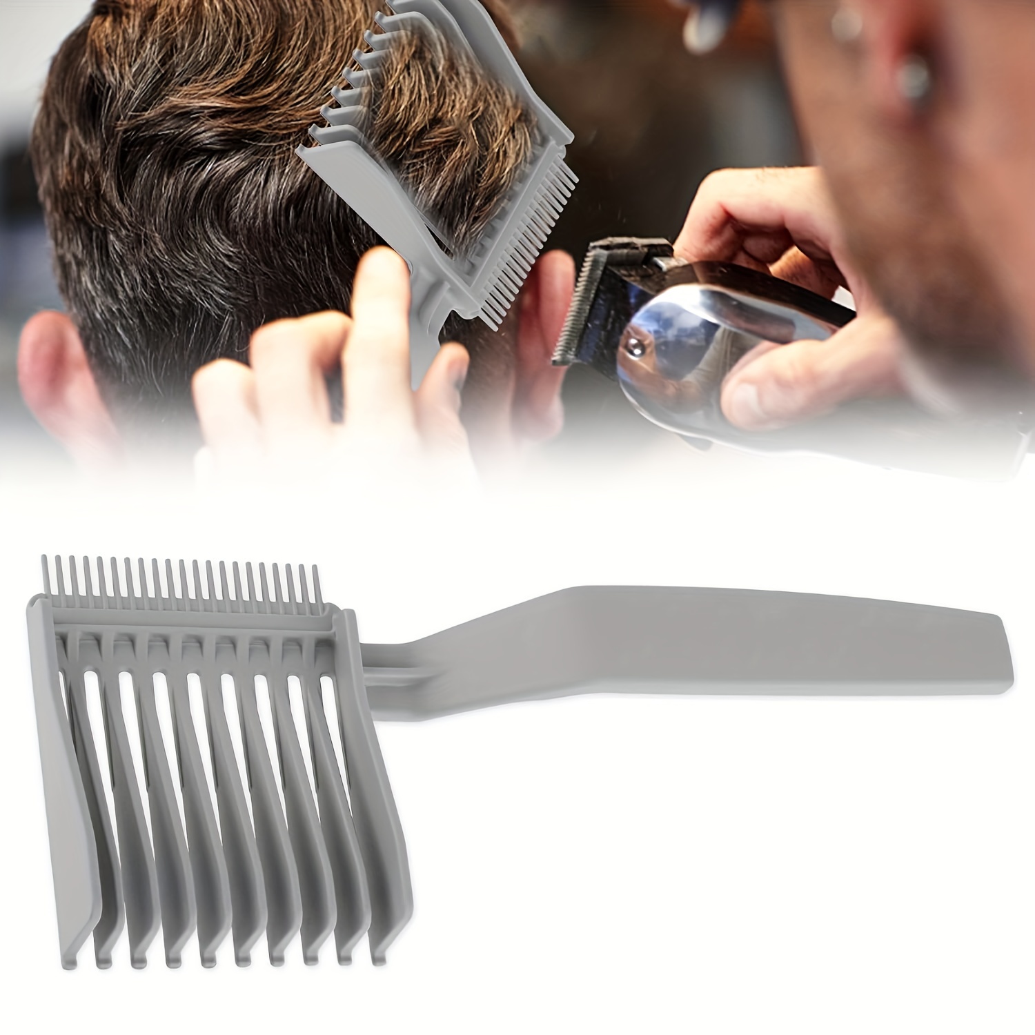 Peigne tondeuse à cheveux, peigne professionnel de coupe de cheveux à  plateau plat, peigne de positionnement incurvé ergonomique pour hommes  Salon de coiffure