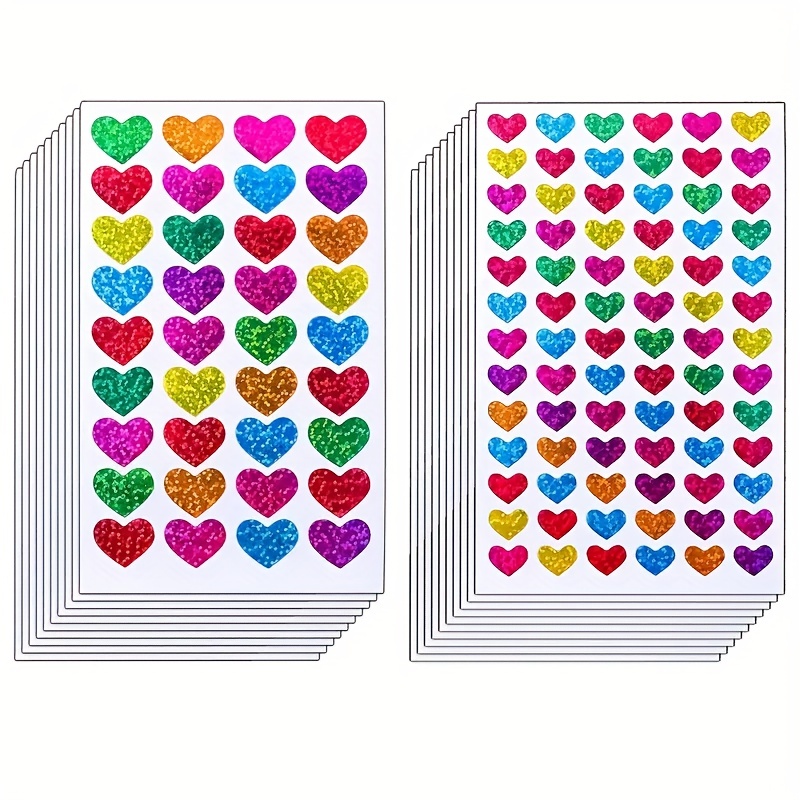 45pcs Glitter Heart Shape Self Adhesive Sticker for Kids Craft
