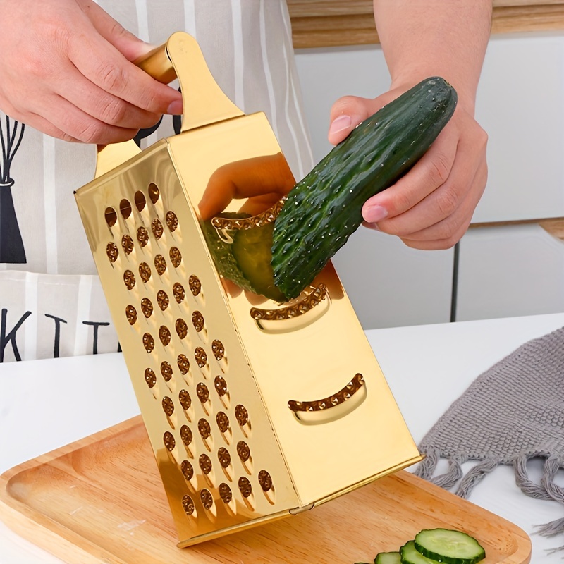 Stainless Steel Box Grater 4 Sided Cheese Vegetable Grater with Detachable  Storage Container for Potato Pumpkins Carrots Ginger