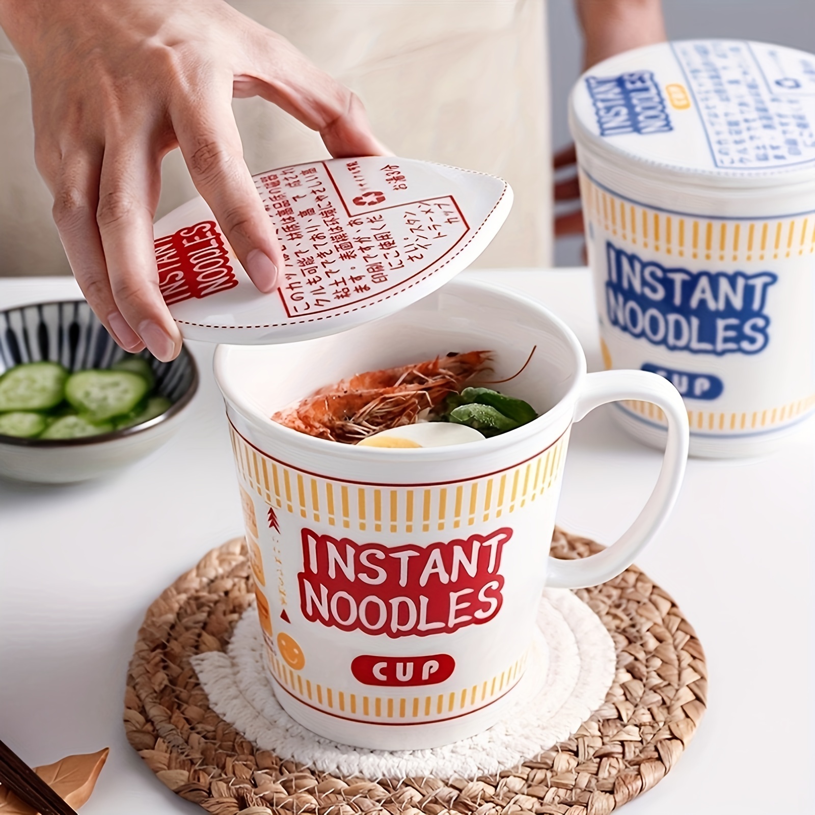 Ceramic Black Soup Bowls With Lid Ramen Noodle Soup Rice - Temu