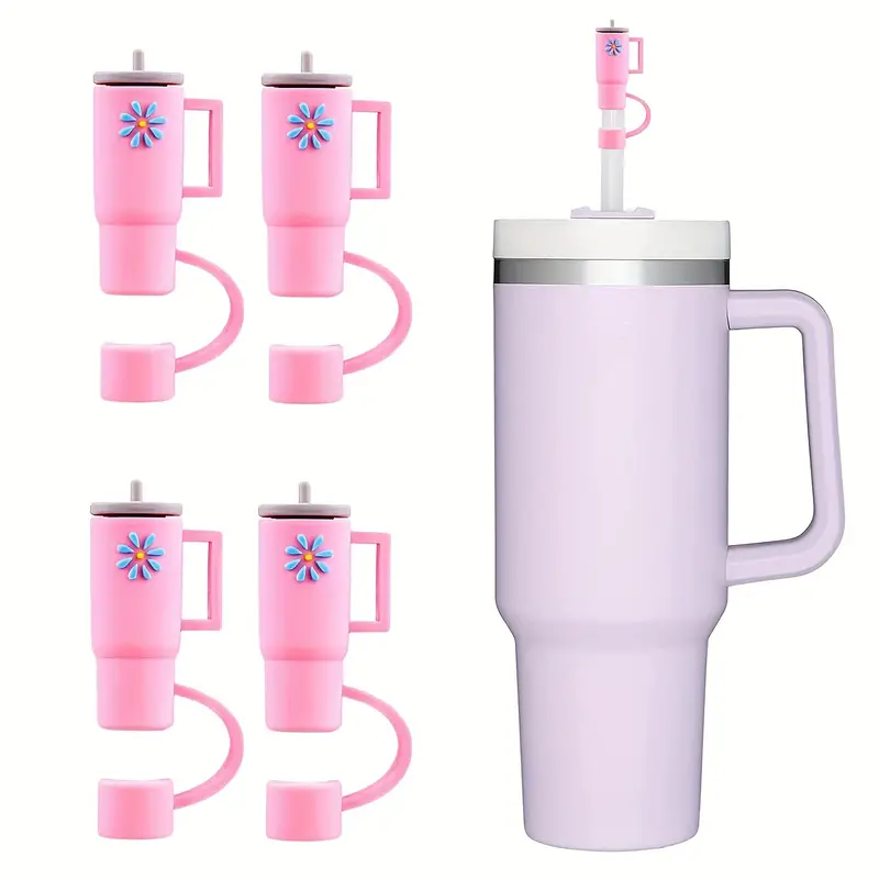 Cute Straw Toppers: Silicone Cover Protectors For Stanley Tumblers