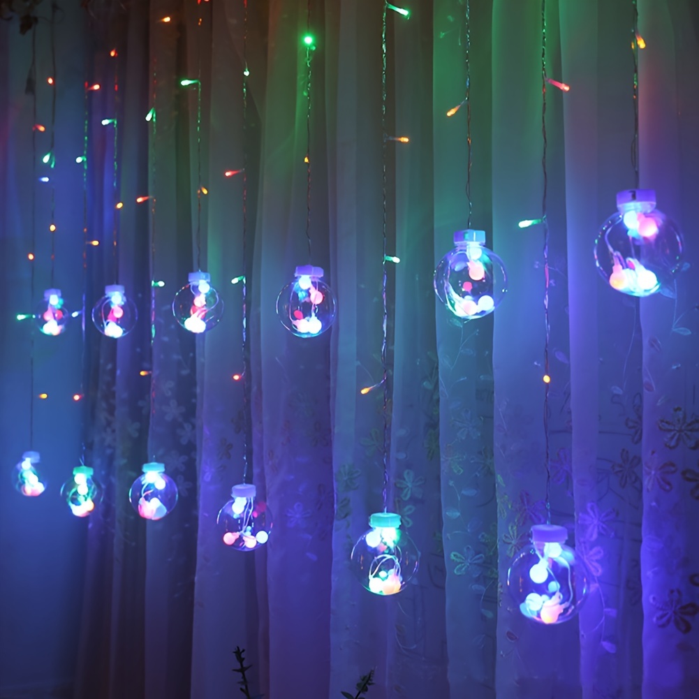 Led Wishing Ball String Light Solar Outdoor Curtain Small - Temu