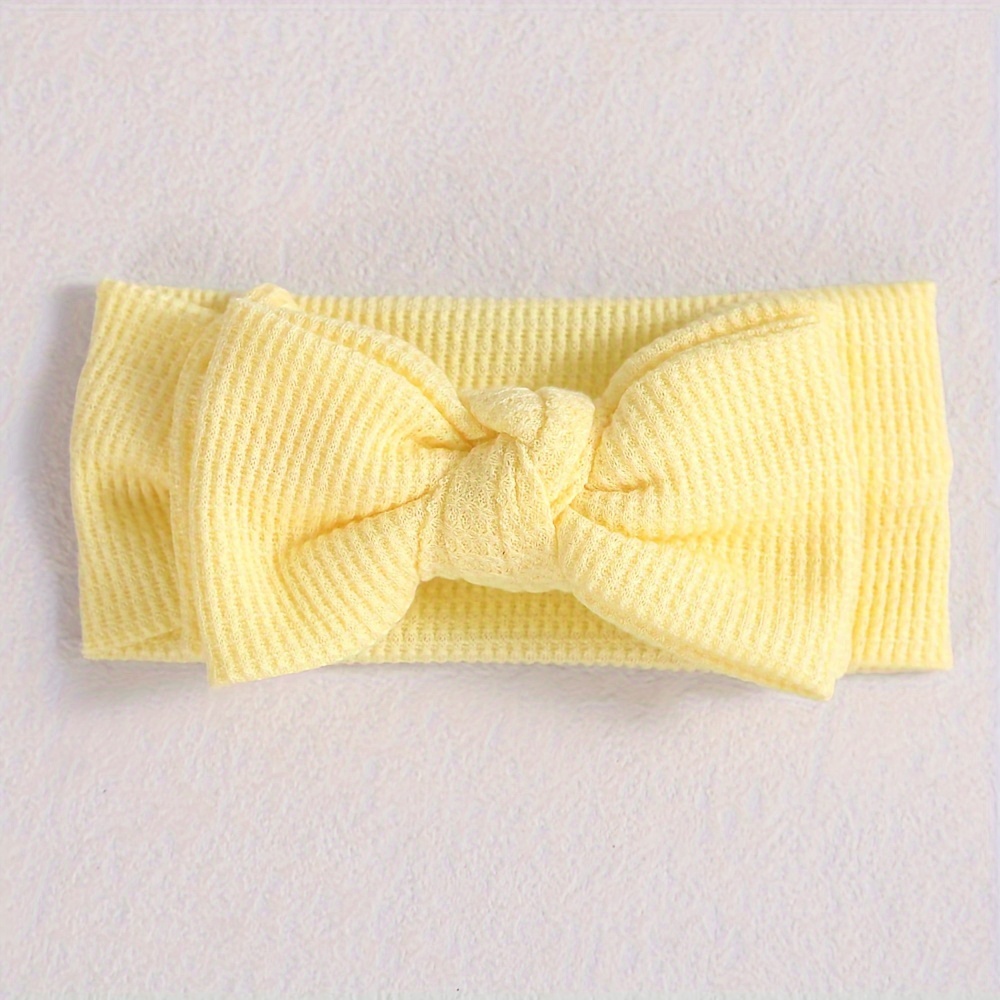 Wovenew Baby & Winter Warm Waffle- Elastic Headband With Bow - Soft Stretchable Wide For &, Multicolor For Weather, For Sizes