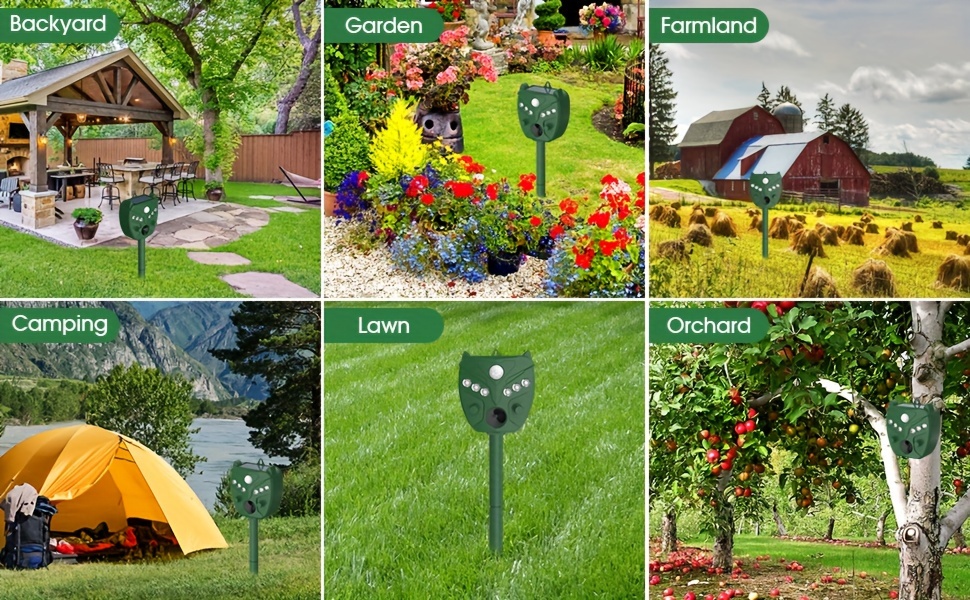 Solar Animal Repellent, Animal Deterrent Device, Ultrasonic Solar