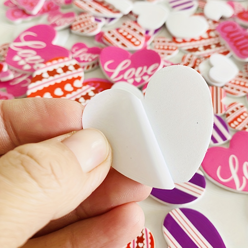 50 Sheets Of Valentine's Day Stickers In Pink Heart Shape