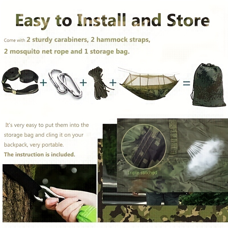 Outdoor Camping Hammock With Mosquito Net Ultra light Nylon Double Hammock