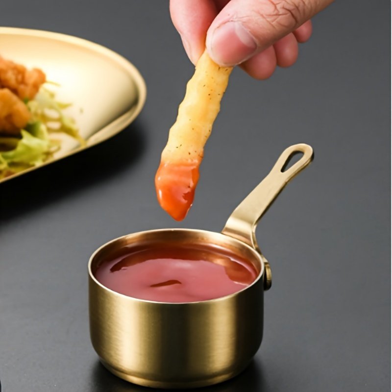 Stainless Steel Mini Sauce Pot Cooking Sauce Cup With Handle - Temu