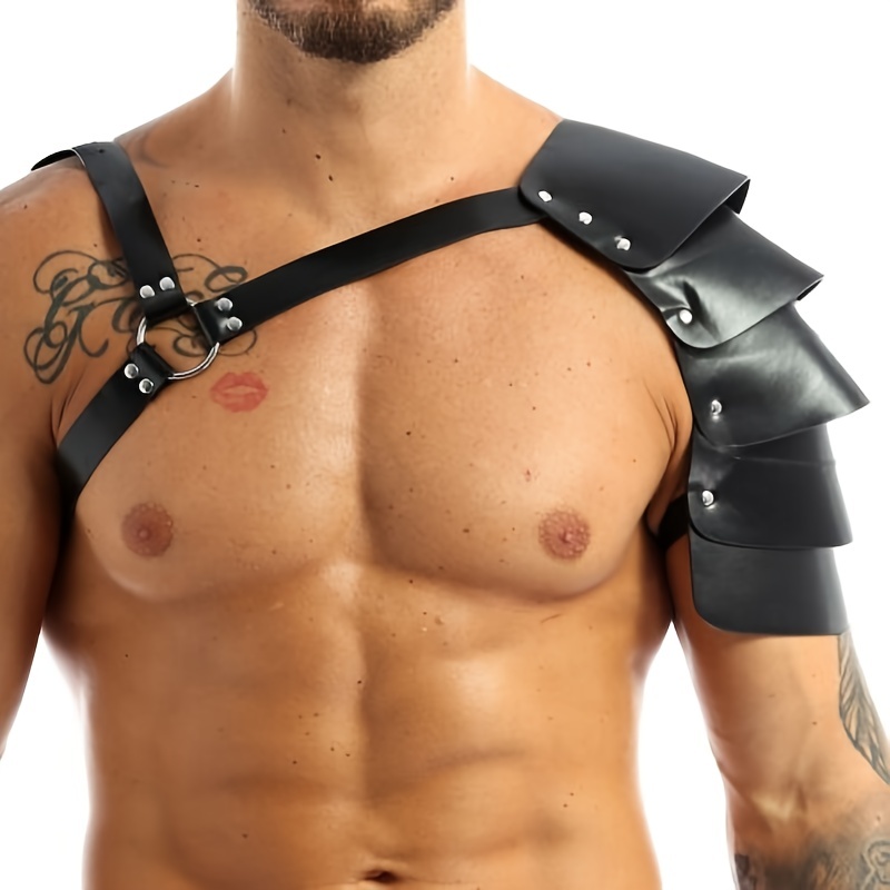 PU Leather Belt Mens Adjustable Body Chest Harness Male Costume Shoulder  Straps