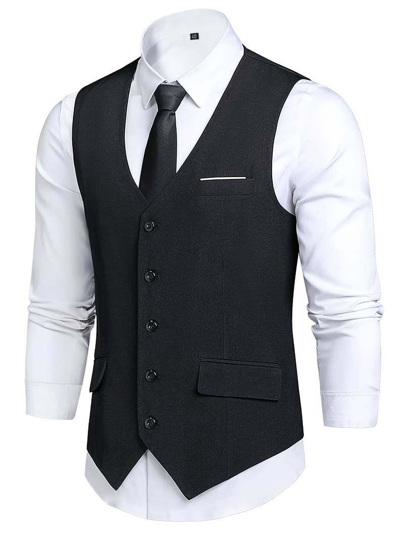 Mens Black Classic Formal Suit Vest - Men's Clothing - Temu Germany ...