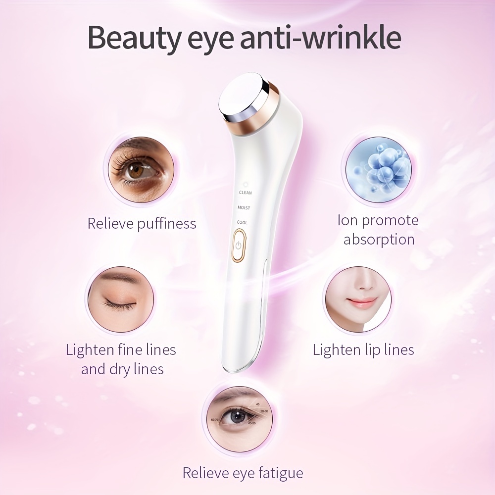 Aiti Eye Wrinkle Remover - Dark Eye Cricle Cold Heating Massager Hot & Cold Ion Beauty Eye Care Device