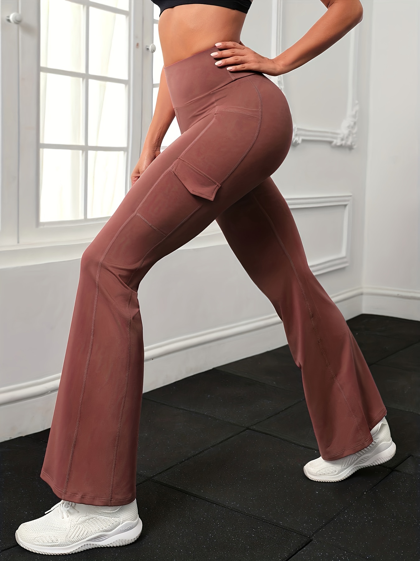 Yoga Casual Hip Lift Fitness Micro Flare Pants High Waist Yoga