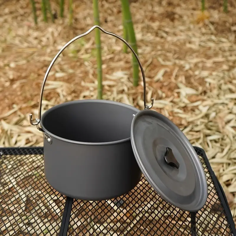 Lightweight Aluminum Hanging Pot For Outdoor Picnics - Temu
