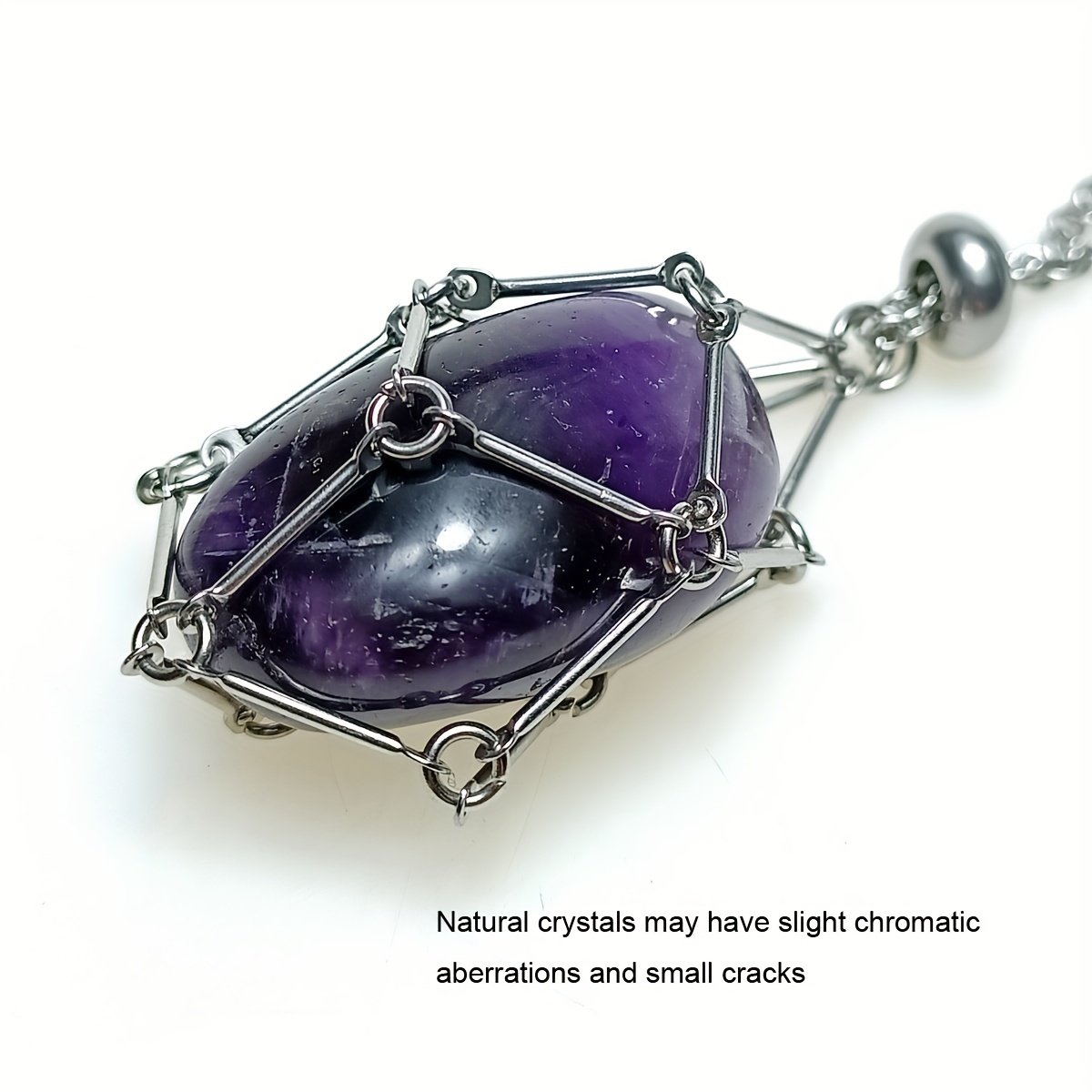 Amethyst Crystal Cage Necklace 