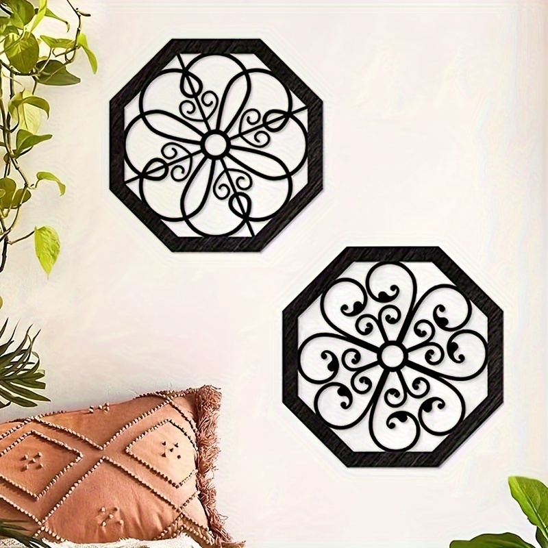 Elegante mandala de madera, decoración de arte de pared de madera, flor,  decoración de interiores, arte