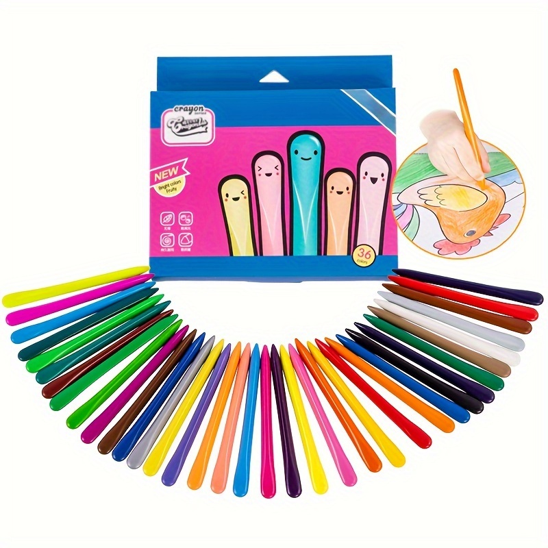 New 36 Color Triangle Crayons Safe Non toxic Coloring Pens - Temu