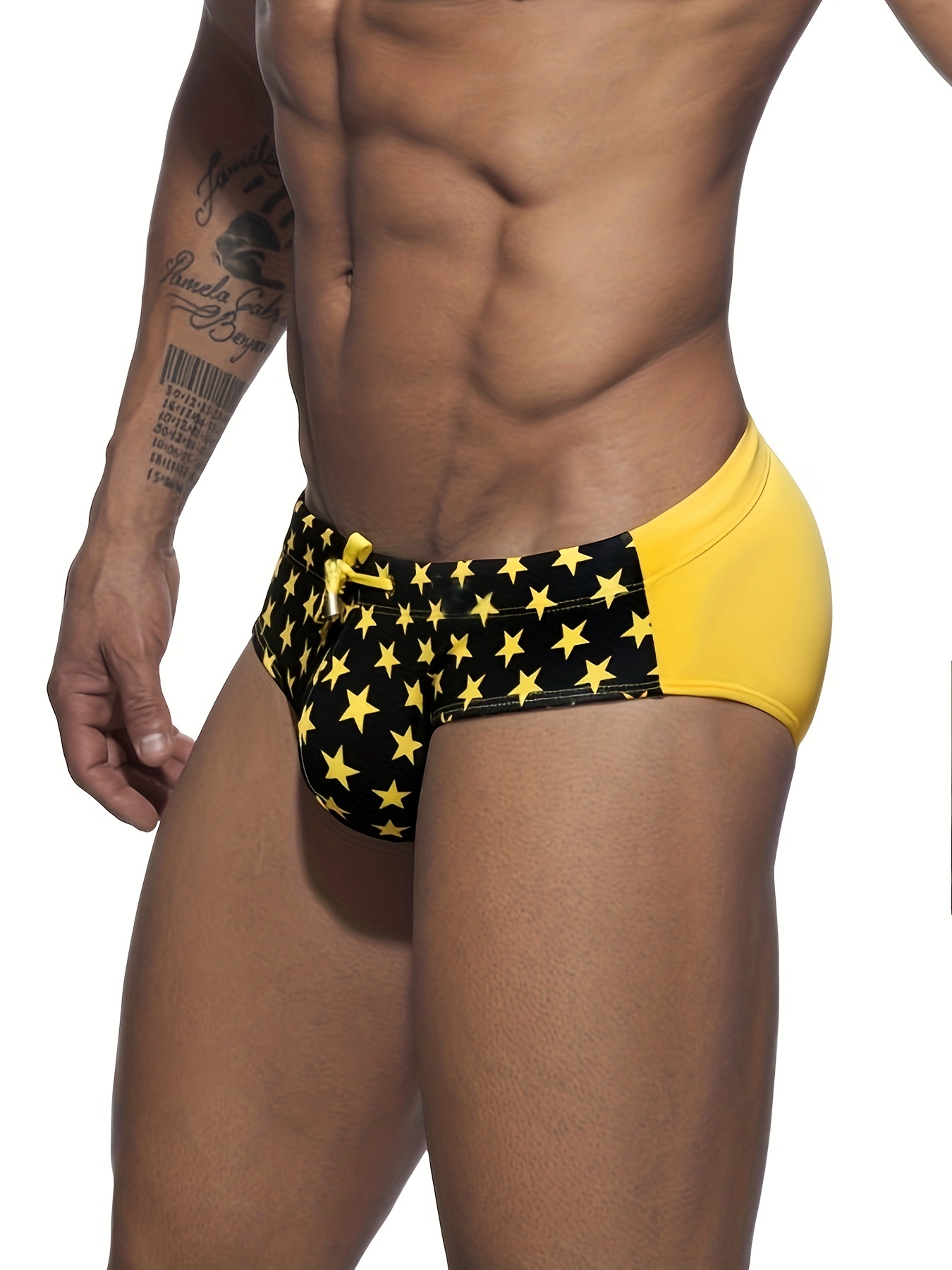 Men’s Boxer Briefs Underwear for Men Low Waist Printed Drawstring Hot  Spring Quick Dry Swim Briefs