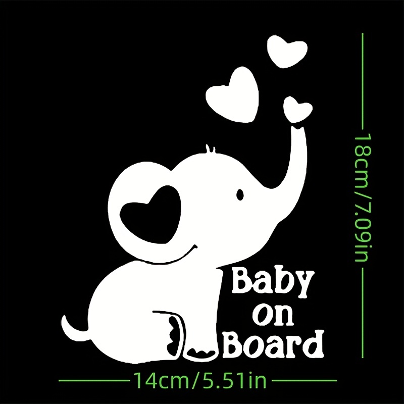 Baby on board car rear window sticker silhouette design Stock