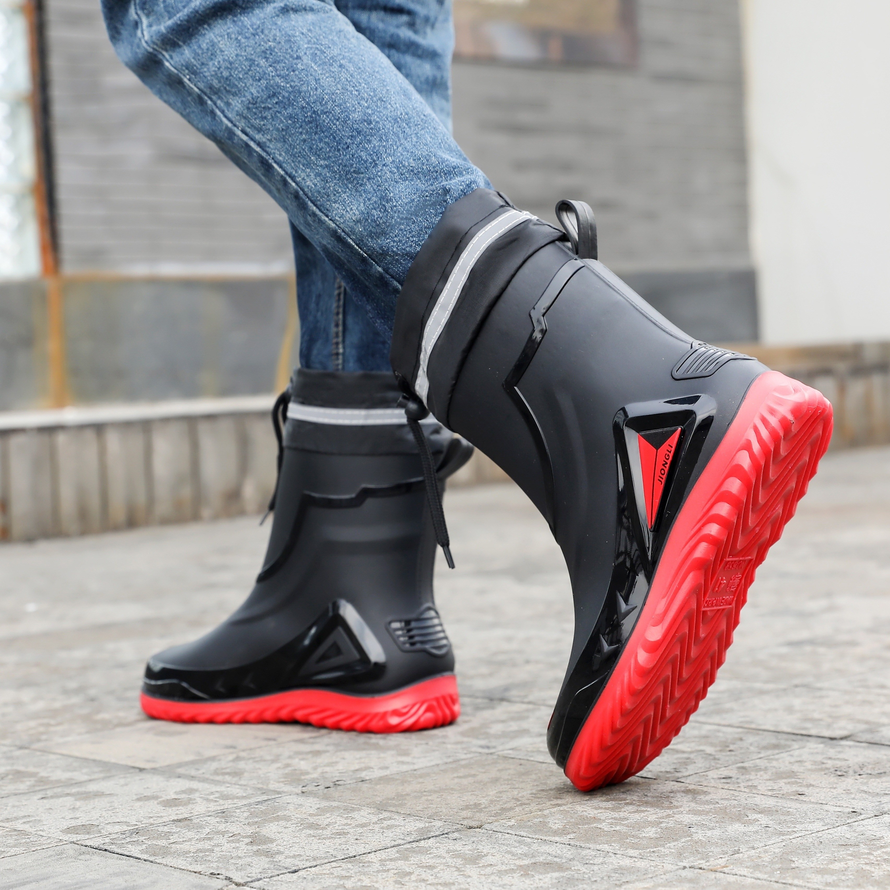 Mens Rain Boots With Adjustable Neck Non Slip Wear Resistant Waterproof  Rain Shoes For Outdoor Working Fishing - Men's Shoes - Temu Australia