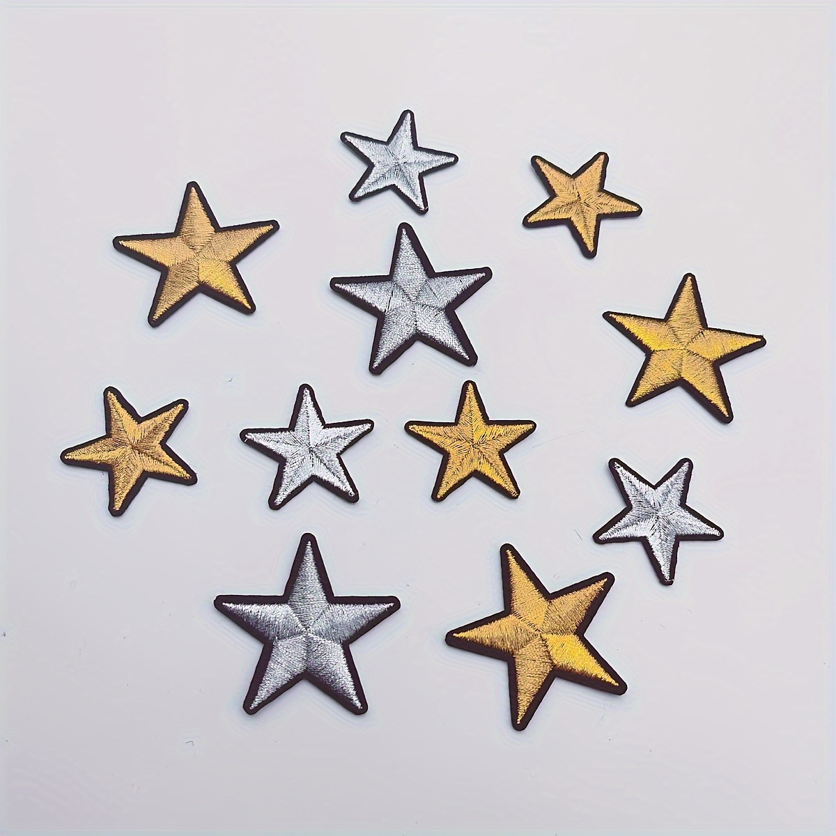Golden Embroidered Star Iron Patches  Clothing Patches Iron Golden Stars -  10pcs/lot - Aliexpress