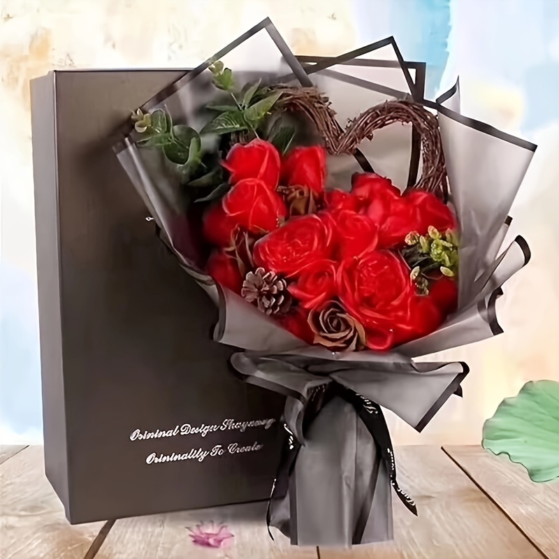 20pcs Black Flower Wrapping Paper Rose Flower Wrapping Paper Valentine's  Day Bouquet Wrapping Paper Waterproof Wrapping Paper Korean Style Bouquet  DIY