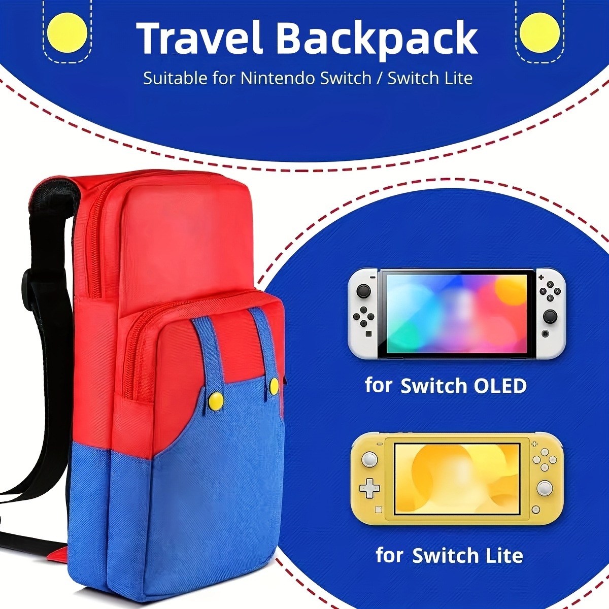 FUNLAB Switch - Funda compatible con Nintendo Switch/OLED, bonita funda de  transporte portátil con 10 soportes para juegos para fanáticos de Mario