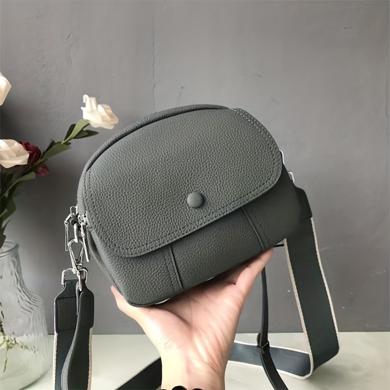 Mini Lychee Pattern Crossbody Bag, Stylish Solid Color Square Shoulder Bag,  Perfect Sling Bag For Daily Use