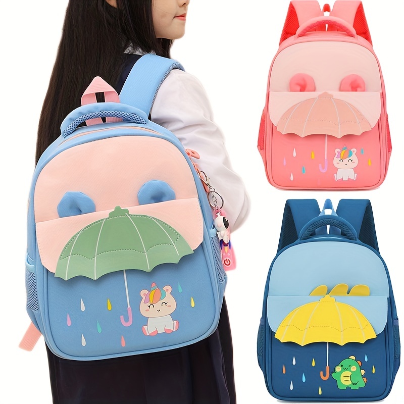 Teenage Boys Girls School Bag with Rainbow Shoulder Strap & Cute Pony  Pendant Student Book Bag Children's Waterproof Backpacks Kids Schoolbags  Mochilas