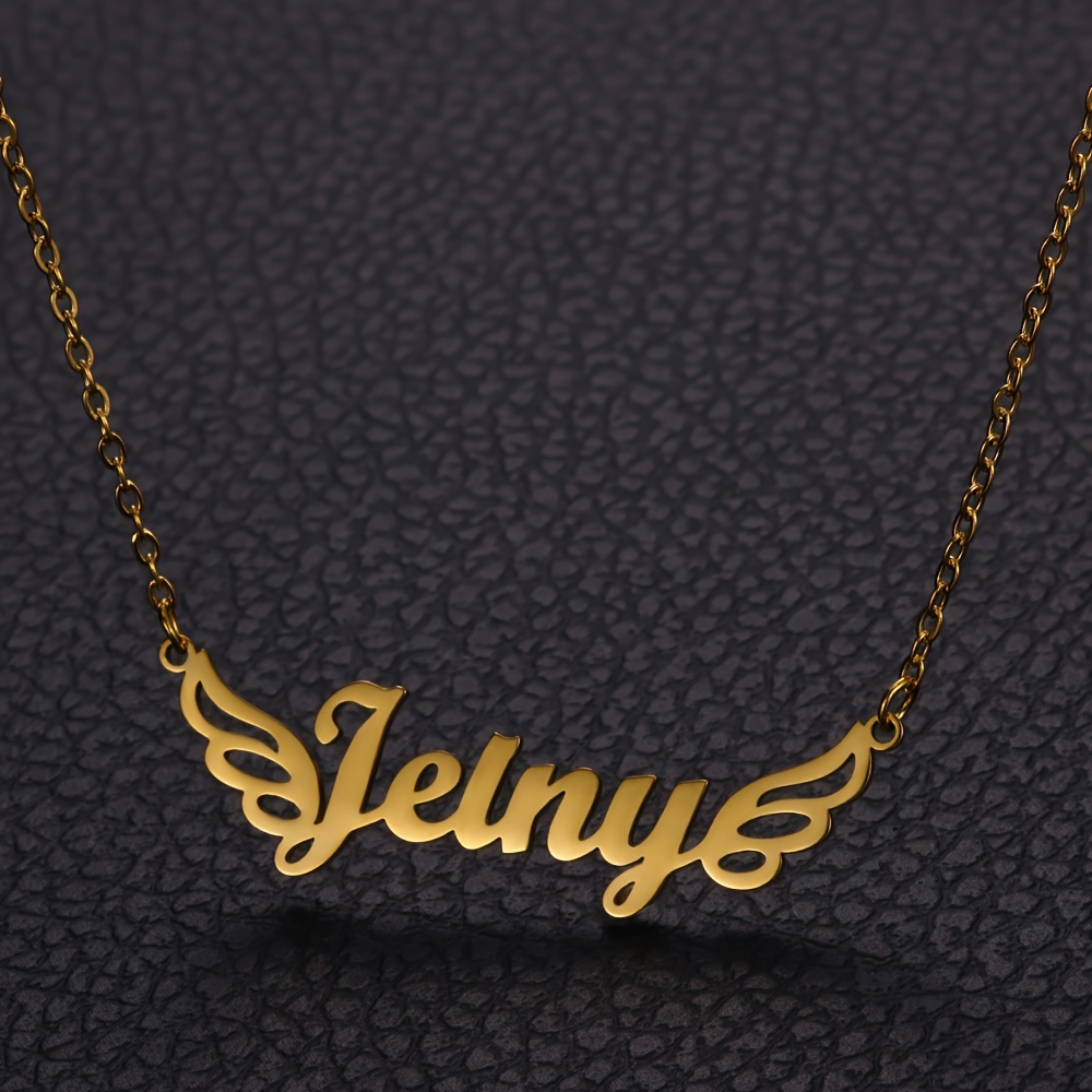 Custom Angel Wings Name Necklace — Personalized Gift