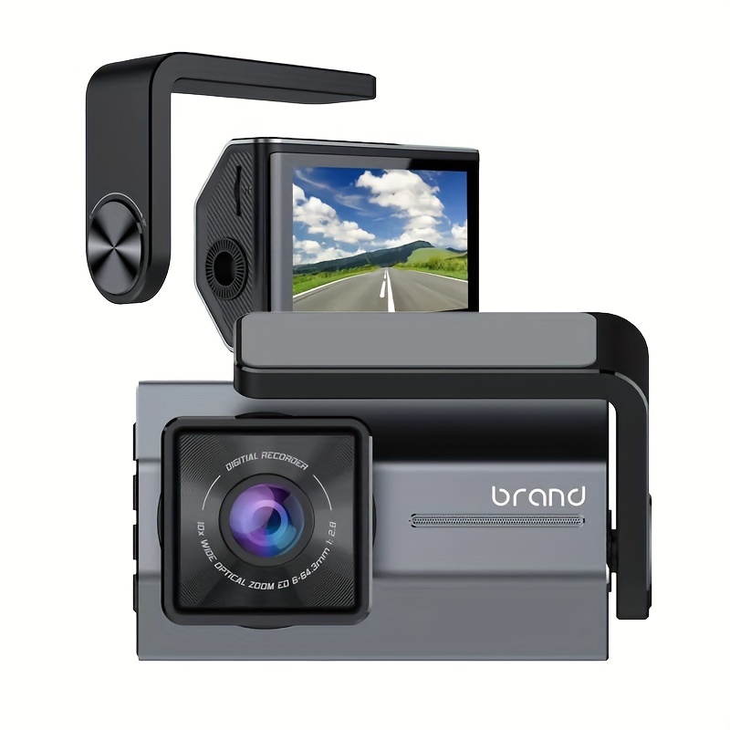 Cámara de salpicadero de vigilancia 24 horas: DVR para coche de 25,4 cm con  grabación de vídeo 1440P y cámaras de visión trasera duales - Caja negra
