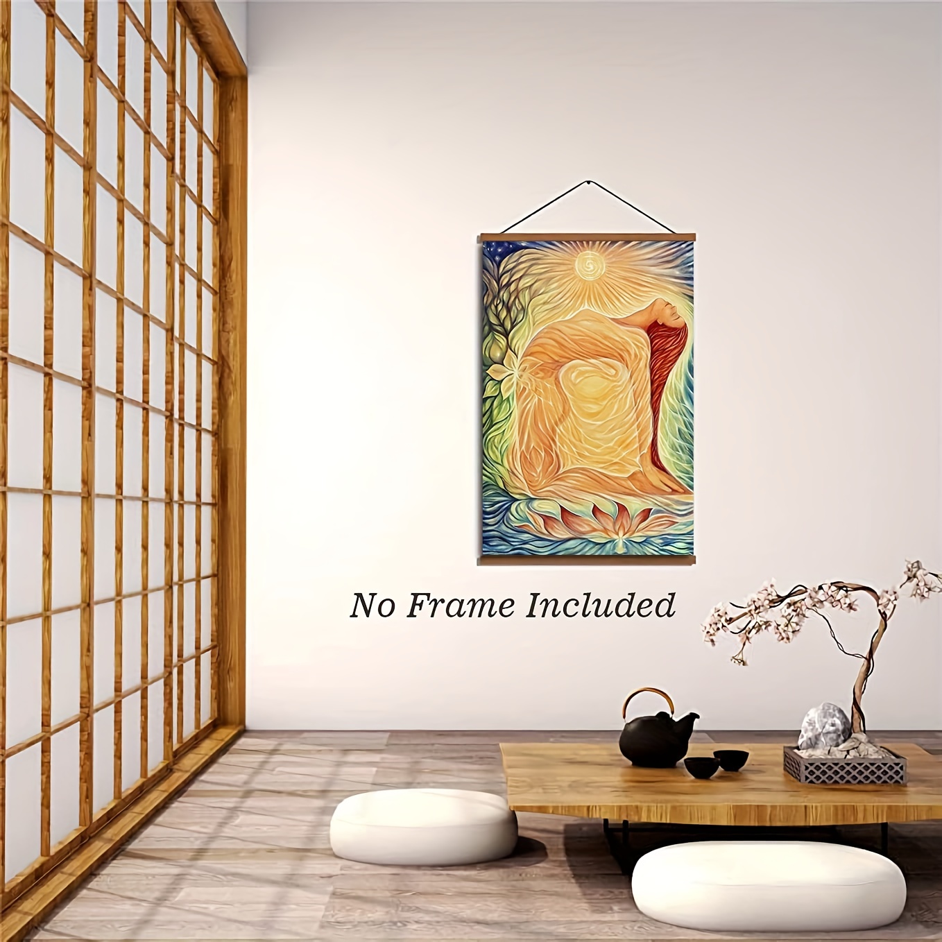 Inhale Exhale Mandala Wall Art/ Yellow Home Decor/ Positive