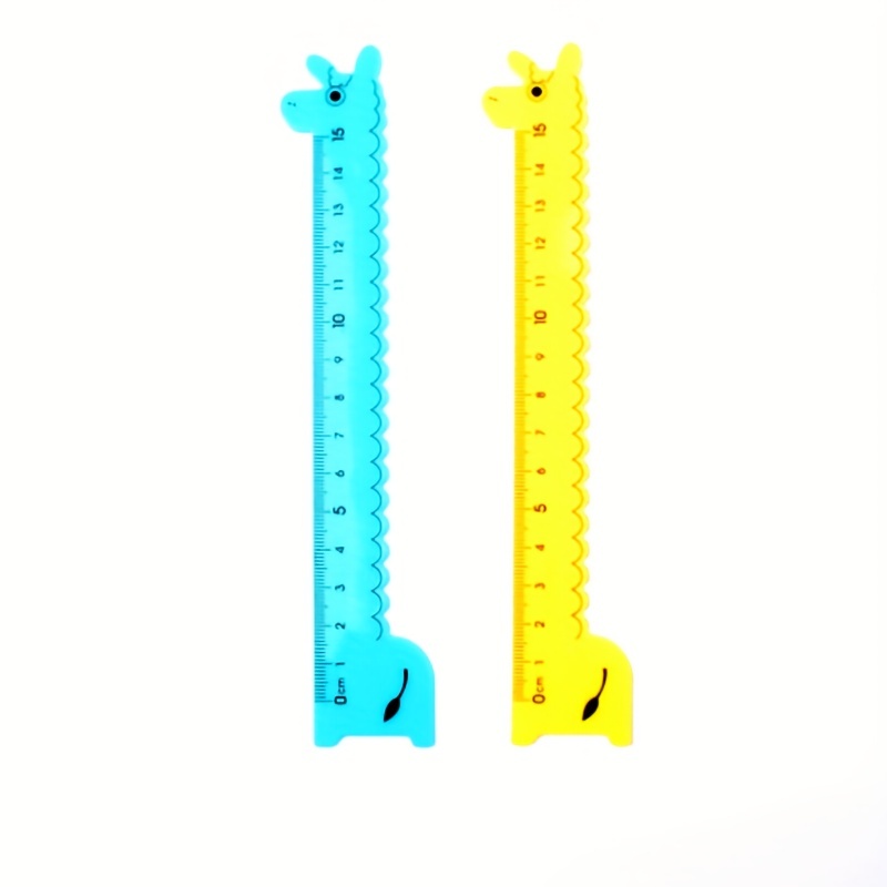 Three-color Cartoon Ruler Student Stationery Ruler Giraffe Shape