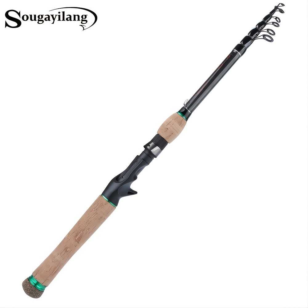 Sougayilang Telescopic Fishing Rod: Cork Wood Handle for Maximum Durability