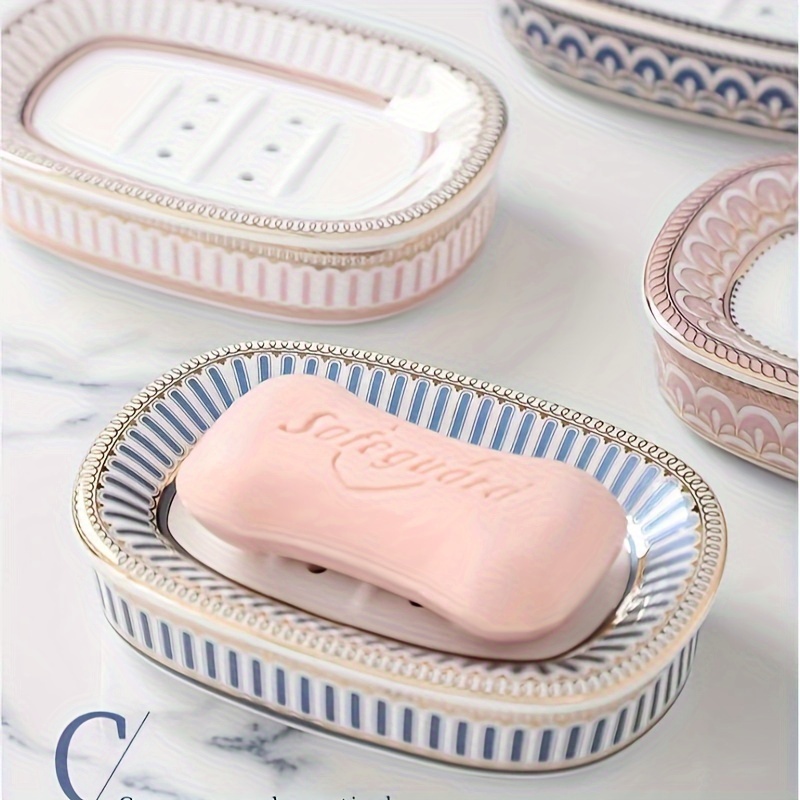 1pc Bathroom Soap Dish With Drainage Hole, Soap Tray