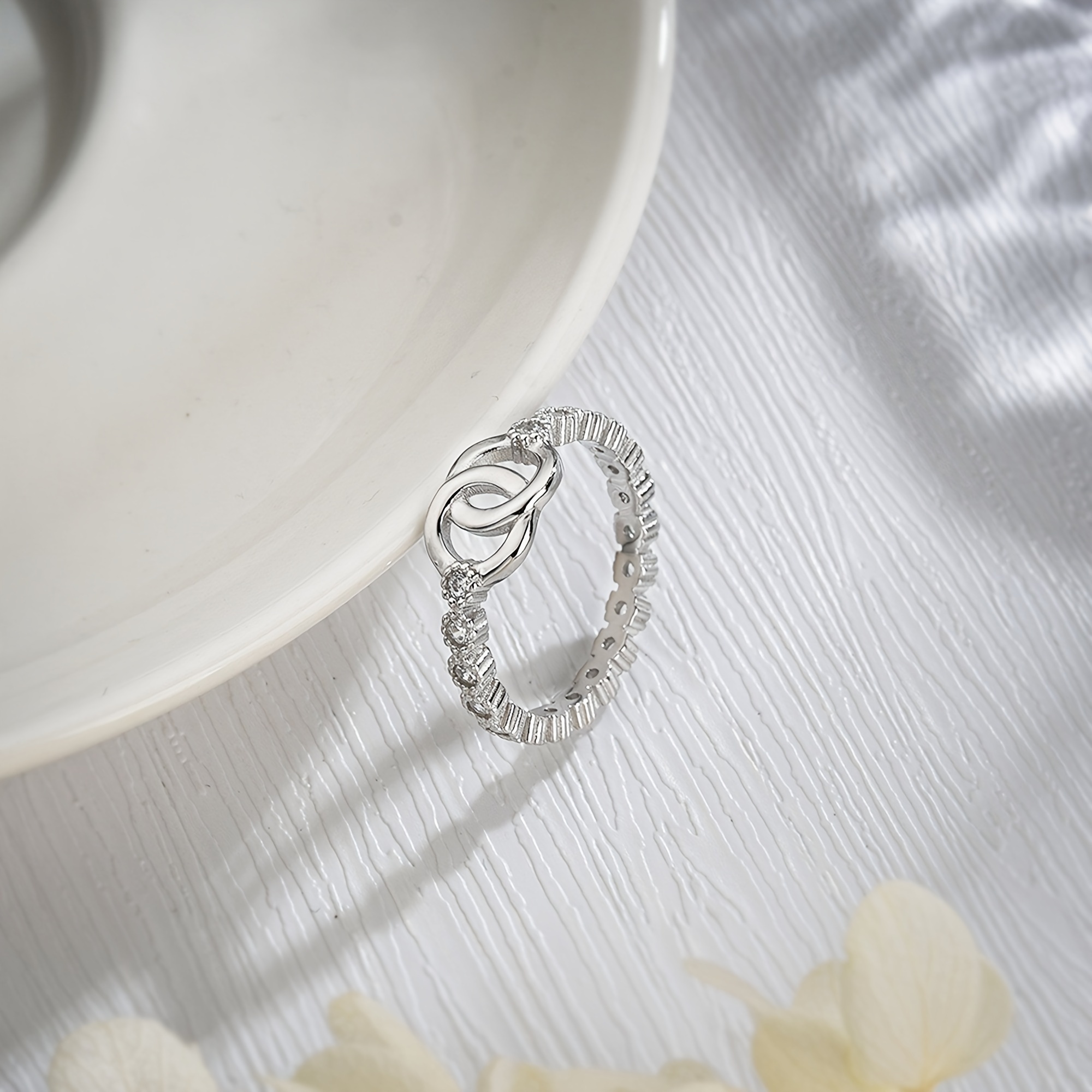 Mother & Daughter Forever Linked Pave Interlocking Ring, Gift